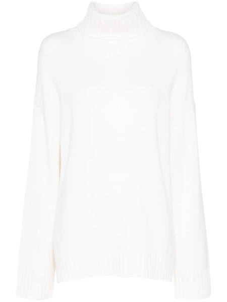  Allude Roll-neck Sweater - White 