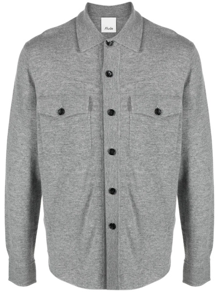  Allude Straight-point Collar Cardigan - Grey 