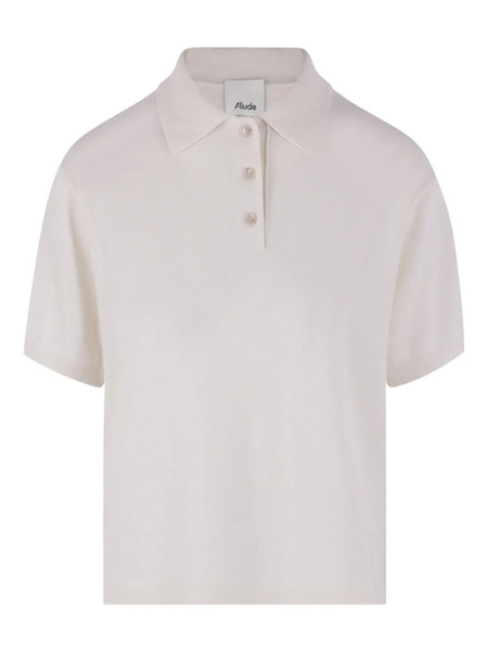  Allude Three-button Knitted Polo Shirt - Neutrals 