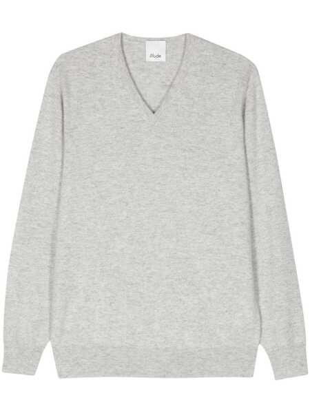  Allude V-neck Cashmere Jumper - Grey 