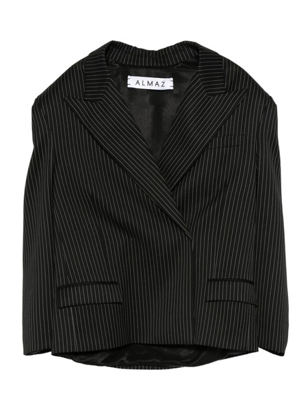  Almaz Pinstripe Wool Blazer - Black 