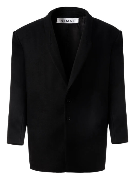  Almaz Trapeze Single-breasted Coat - Black 