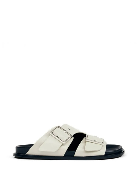  Alohas Alba Buckle Strap Slides - White 