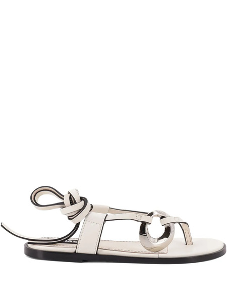  Alohas Leather Flat Sandals - Neutrals 