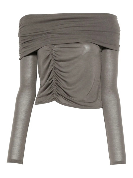  Alohas Off-shoulder Ruched Top - Grey 