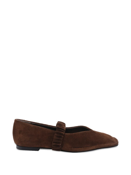  Alohas Square-toe Ruched Ballet Flats - Brown 