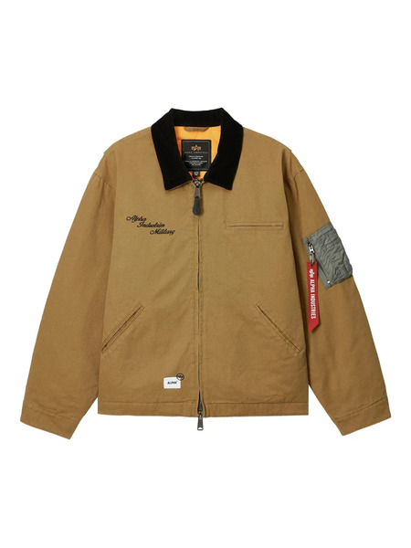  Alpha Industries Embroidered Sleeve Pocket Jacket - Neutrals 
