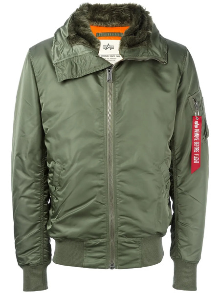  Alpha Industries Furred Collar Parka Coat - Green 