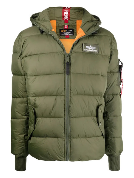  Alpha Industries Hooded Quilted Jacket - Green 
