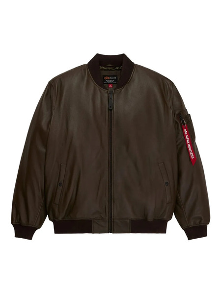  Alpha Industries Ma-1 Leather Jacket - Brown 