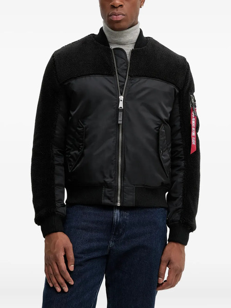  Alpha Industries Ma-1 Teddy Bomber Jacket - Black 