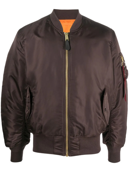  Alpha Industries Reversible Zip-up Bomber Jacket - Brown 