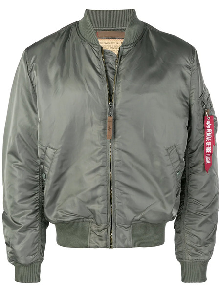  Alpha Industries Zipped Up Bomber Jacket - Green 