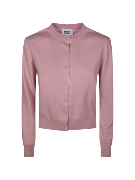  Alpha Studio Button Cardigan - Pink 