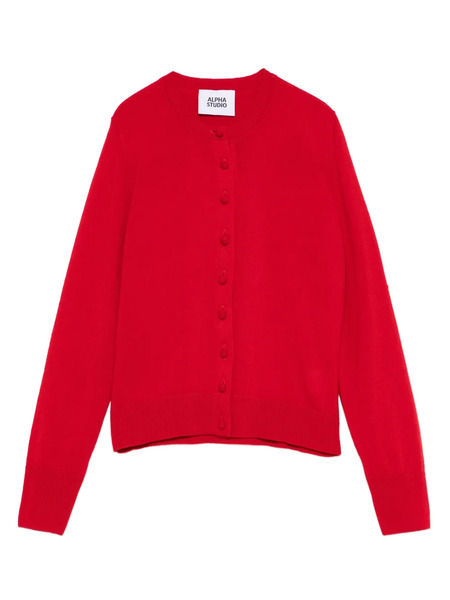  Alpha Studio Button-front Cardigan - Red 