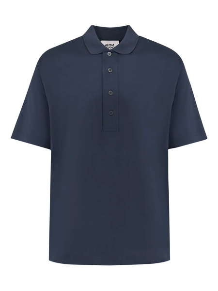  Alpha Studio Buttoned Short-sleeve Polo Shirt - Blue 