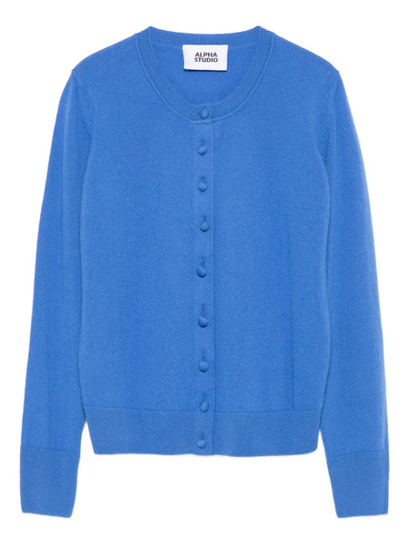  Alpha Studio Buttoned Wool Cardigan - Blue 