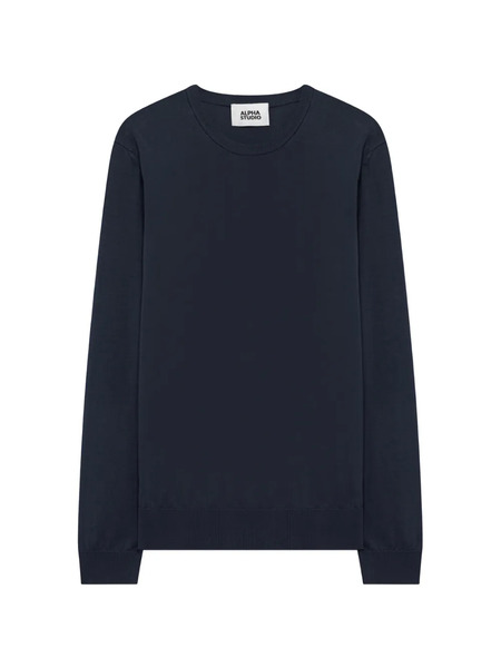  Alpha Studio Crew Neck Sweater - Blue 
