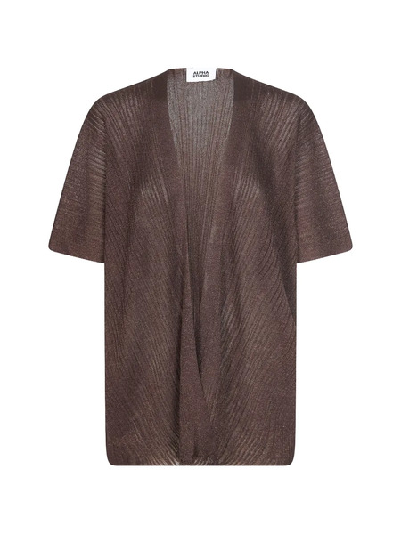  Alpha Studio Open-front Cardigan - Brown 