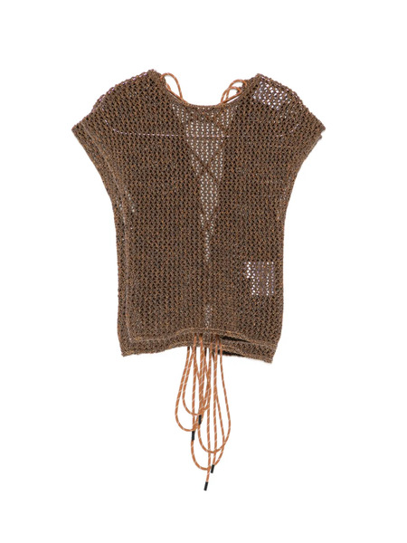  Alpha Studio Open-knit Top - Brown 