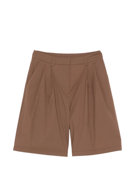  Alpha Studio Pleated Tailored Shorts - Brown 
