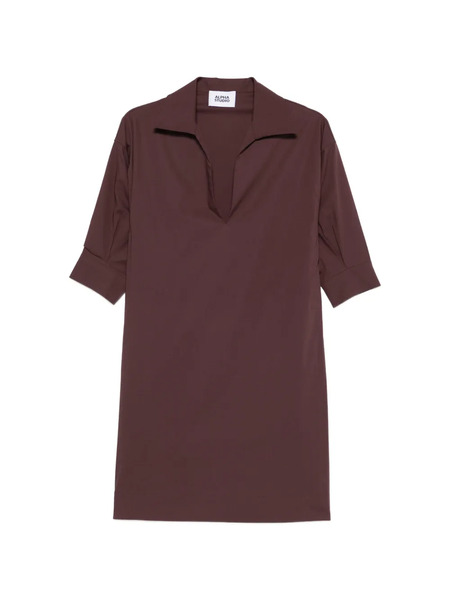  Alpha Studio Polo-collar Mini Dress - Brown 