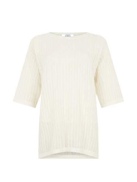  Alpha Studio Ribbed-knit Top - Neutrals 