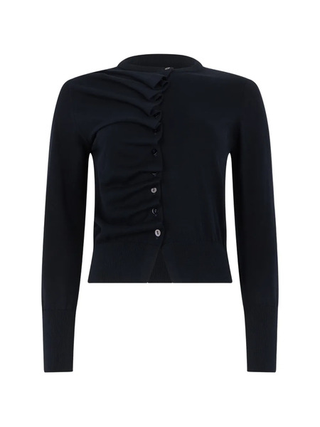  Alpha Studio Ruffled-detail Cardigan - Black 