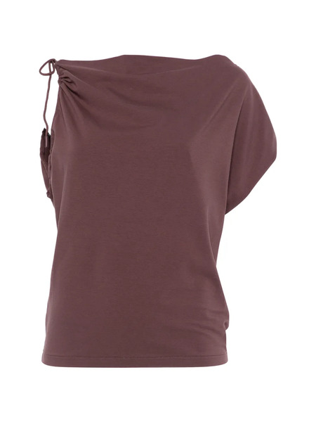  Alpha Studio Tie-detail Top - Brown 