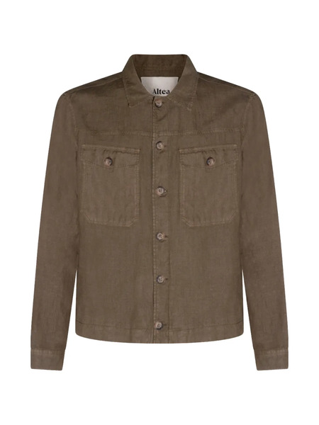  Altea Buttoned Front-pocket Shirt Jacket - Green 