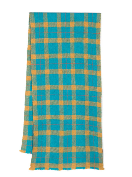  Altea Checked Knitted Scarf - Blue 