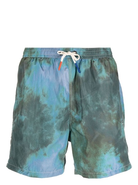  Altea Tie-dye Effect Drawstring Shorts - Green 