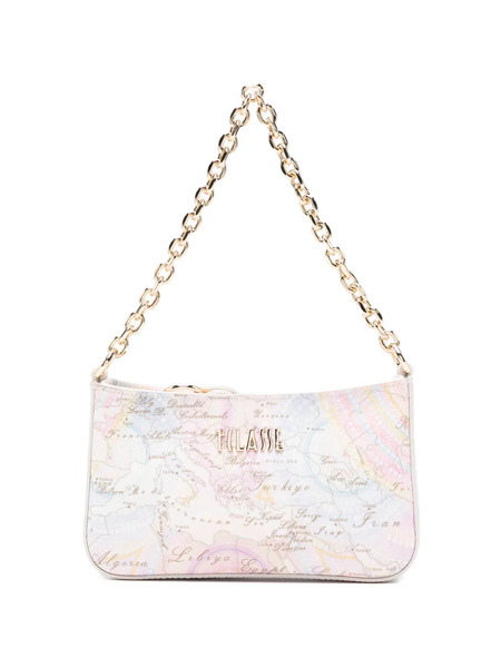  Alviero Martini 1° Classe Chain Map Print Clutch Bag - Neutrals 