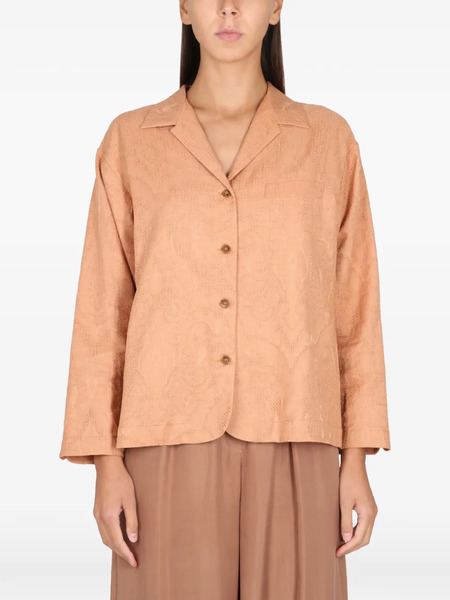  Alysi Ajoure Button Front Jacket - Brown 