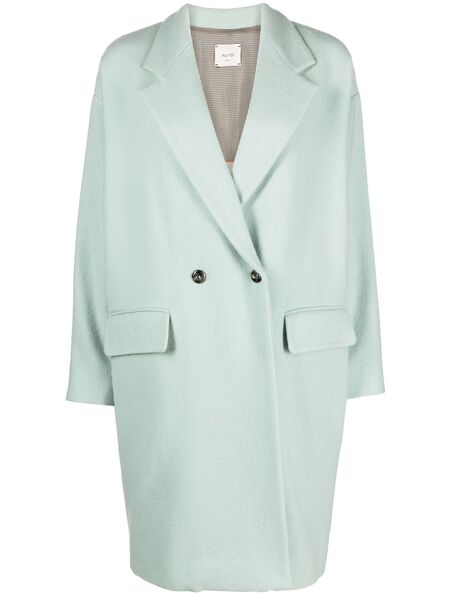  Alysi Double-breasted Buttoned Wool Coat - Blue 