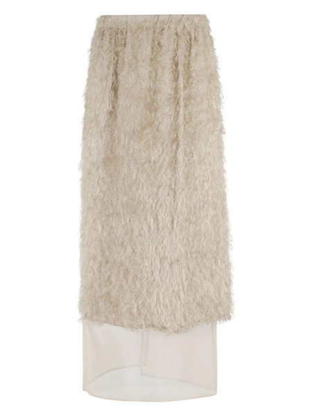  Alysi Fringed Maxi Skirt - Neutrals 