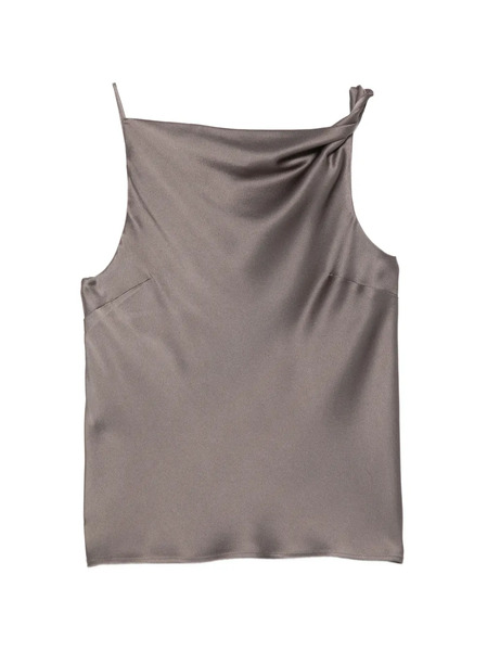  Alysi Gathered Satin Top - Grey 