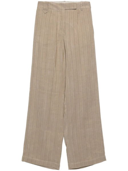  Alysi Herringbone Straight Trousers - Neutrals 