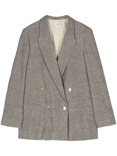  Alysi Mélange-effect Double-breasted Blazer - Grey 