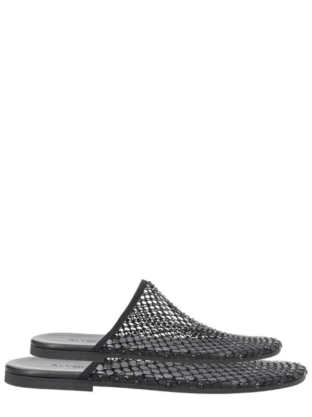  Alysi Mesh-embellished Flat Mules - Black 
