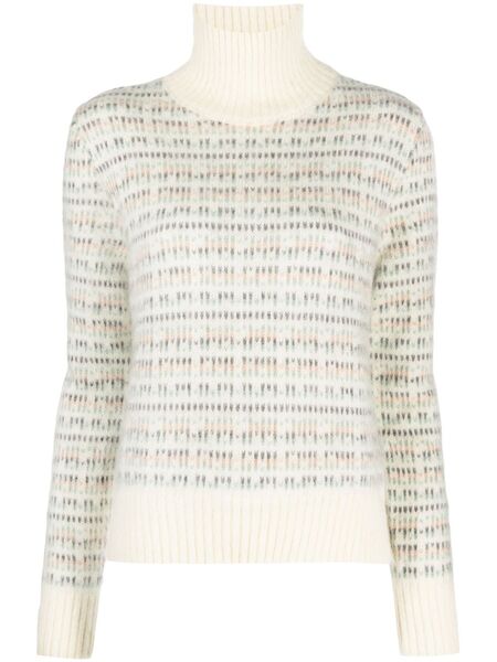  Alysi Patterned Intarsia-knit High-neck Jumper - Neutrals 