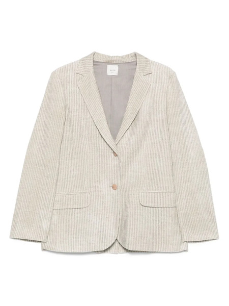  Alysi Single-breasted Velvet Blazer - Neutrals 