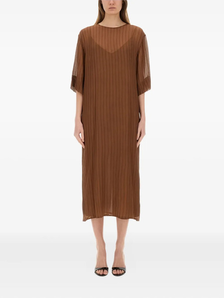  Alysi Stripe-pattern Midi Dress - Brown 