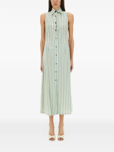  Alysi Striped-pattern Sleeveless Midi Dress - Green 