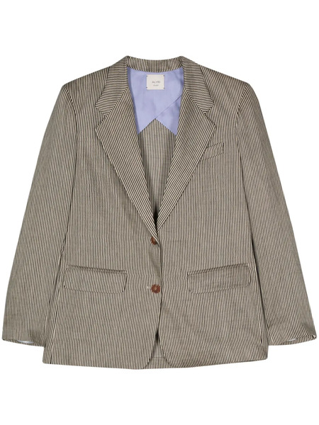  Alysi Striped Single-breasted Blazer - Black 
