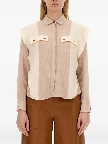  Alysi Two-tone Cotton Shirt - Neutrals 