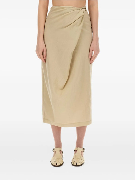  Alysi Wrap-effect Midi Skirt - Neutrals 