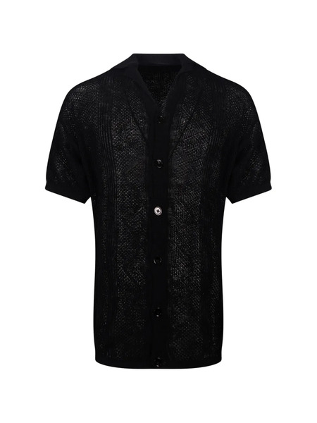  Amaranto Button Short-sleeves Jumper - Black 