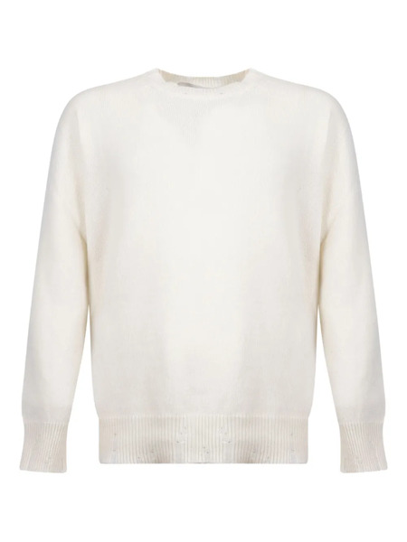  Amaranto Distressed Sweater - White 