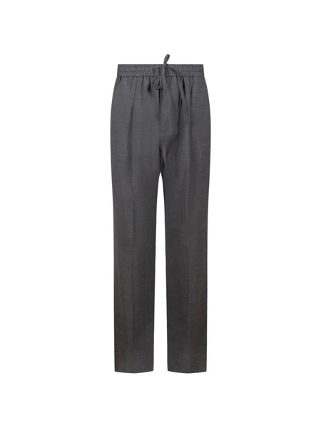 Amaranto Drawstring Straight Trousers - Grey 